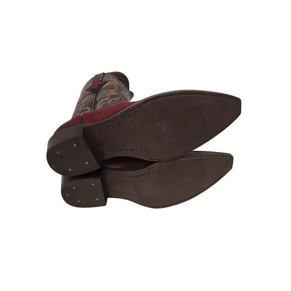 Dingo Men's DI 107 The Duke Snip Leather Pull On Western Boot Cherry Size 9D - Picture 6 of 6